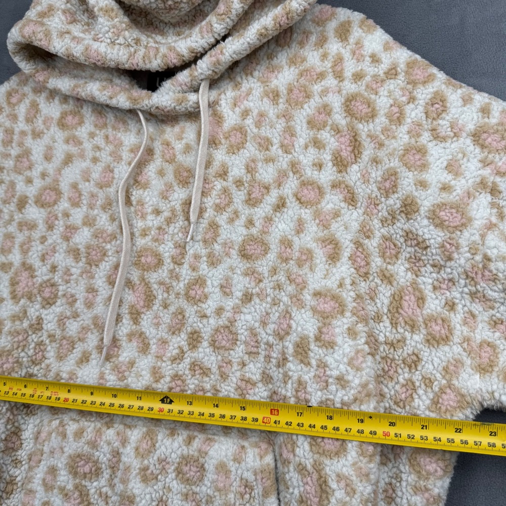 UGG Women's Leopard Print Fleece Hoodie Size L Cozy Sherpa Loungewear - Picture 4 of 8